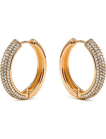 Boucles d'oreilles Luxenter et plaqué or 18k et zircon brillant - Mapris