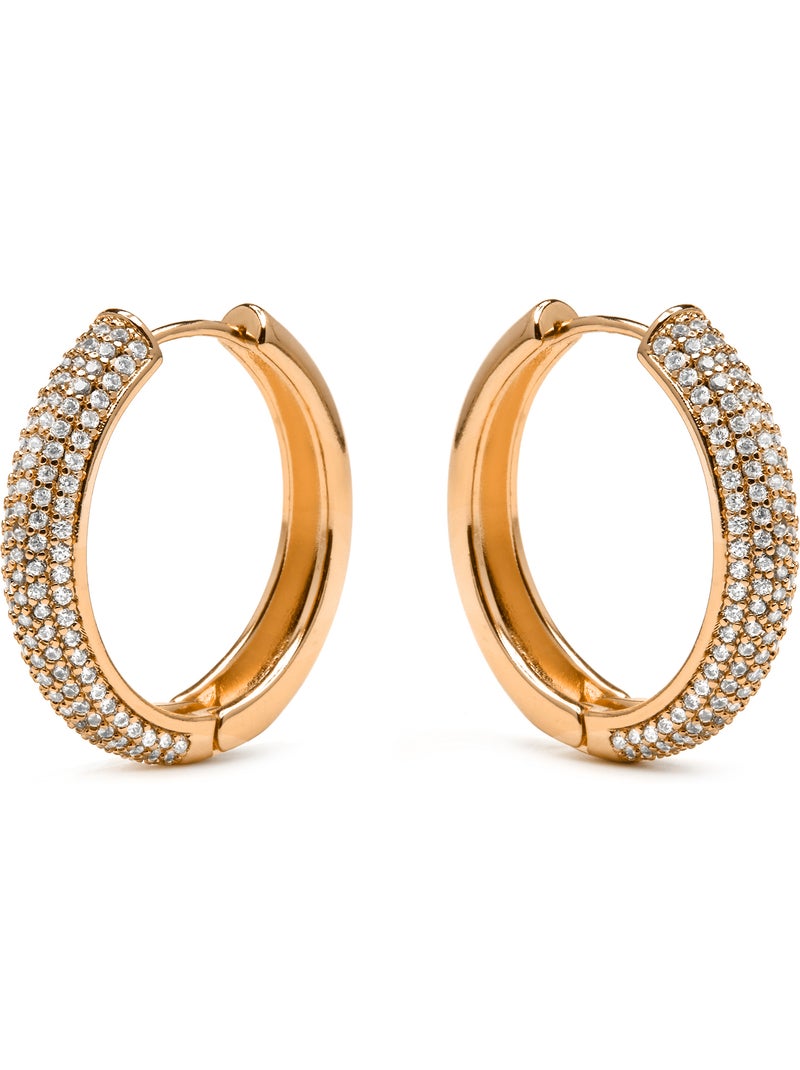 Boucles d'oreilles Luxenter et plaqué or 18k et zircon brillant - Mapris Argent - Kiabi