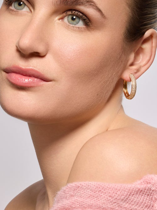 Boucles d'oreilles Luxenter et plaqué or 18k et zircon brillant - Mapris - Kiabi Boucles d'oreilles Luxenter et plaqué or 18k et zircon brillant - Mapris - Kiabi