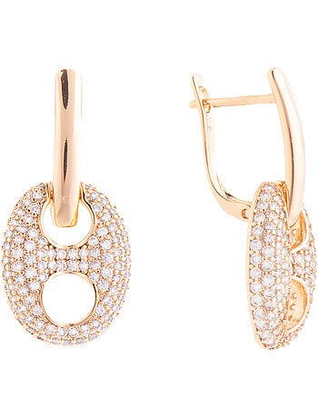 Boucles d'oreilles Luxenter et plaqué or 18k et zircon brillant - Memat