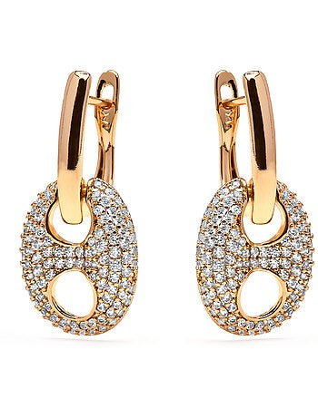 Boucles d'oreilles Luxenter et plaqué or 18k et zircon brillant - Memat