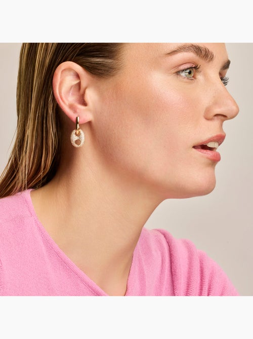 Boucles d'oreilles Luxenter et plaqué or 18k et zircon brillant - Memat - Kiabi Boucles d'oreilles Luxenter et plaqué or 18k et zircon brillant - Memat - Kiabi