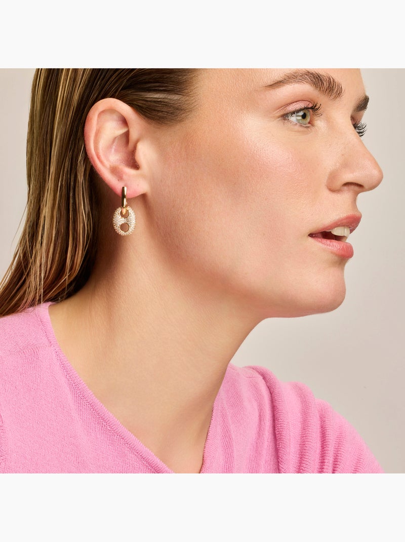 Boucles d'oreilles Luxenter et plaqué or 18k et zircon brillant - Memat Argent - Kiabi