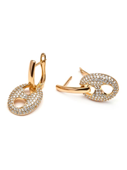 Boucles d'oreilles Luxenter et plaqué or 18k et zircon brillant - Memat - Kiabi Boucles d'oreilles Luxenter et plaqué or 18k et zircon brillant - Memat - Kiabi