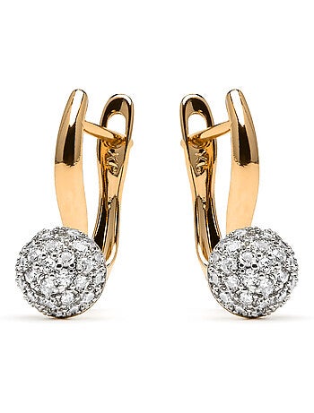 Boucles d'oreilles Luxenter et plaqué or 18k et zircon brillant - Mnio