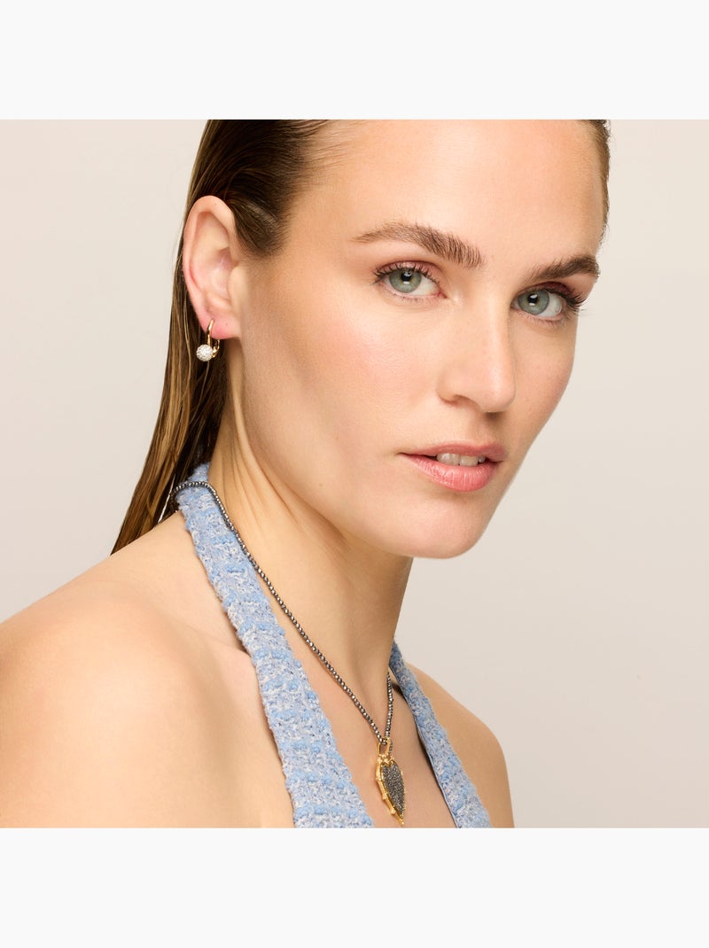 Boucles d'oreilles Luxenter et plaqué or 18k et zircon brillant - Mnio Argent - Kiabi