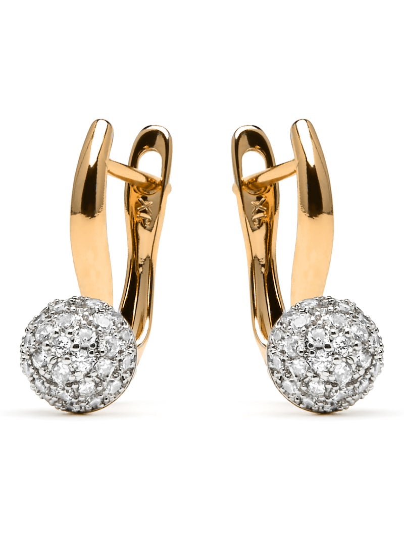 Boucles d'oreilles Luxenter et plaqué or 18k et zircon brillant - Mnio Argent - Kiabi