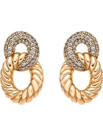 Boucles d'oreilles Luxenter et plaqué or 18k et zircon brillant - Ramcall