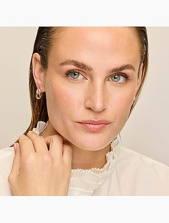 Boucles d'oreilles Luxenter et plaqué or 18k et zircon brillant - Ramcall
