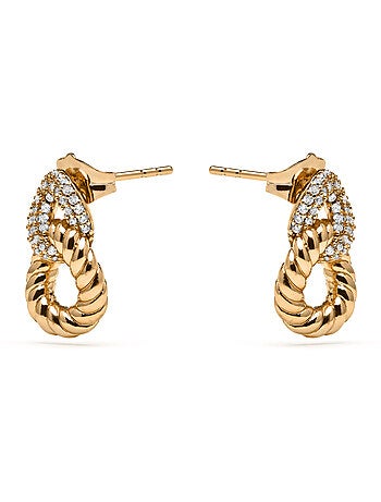Boucles d'oreilles Luxenter et plaqué or 18k et zircon brillant - Ramcall