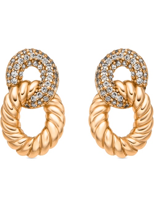 Boucles d'oreilles Luxenter et plaqué or 18k et zircon brillant - Ramcall - Kiabi