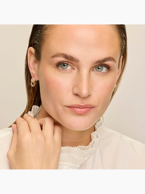 Boucles d'oreilles Luxenter et plaqué or 18k et zircon brillant - Ramcall - Kiabi
