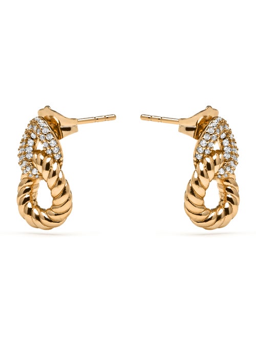 Boucles d'oreilles Luxenter et plaqué or 18k et zircon brillant - Ramcall - Kiabi