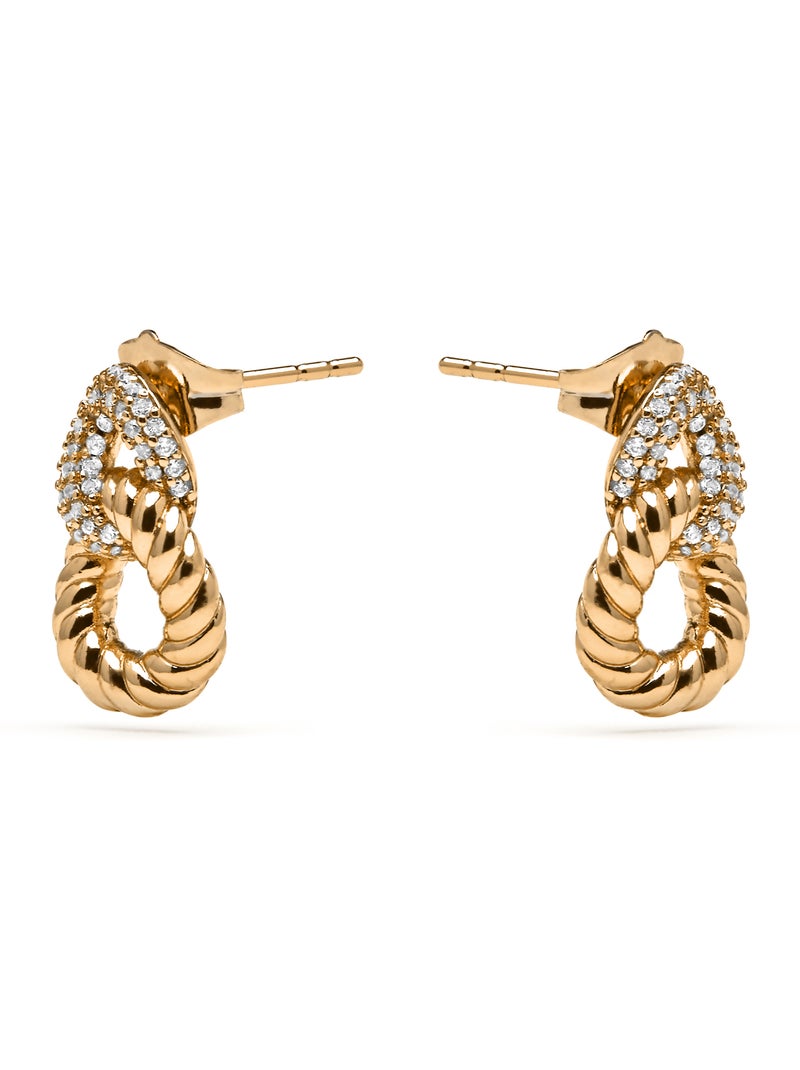 Boucles d'oreilles Luxenter et plaqué or 18k et zircon brillant - Ramcall Argent - Kiabi