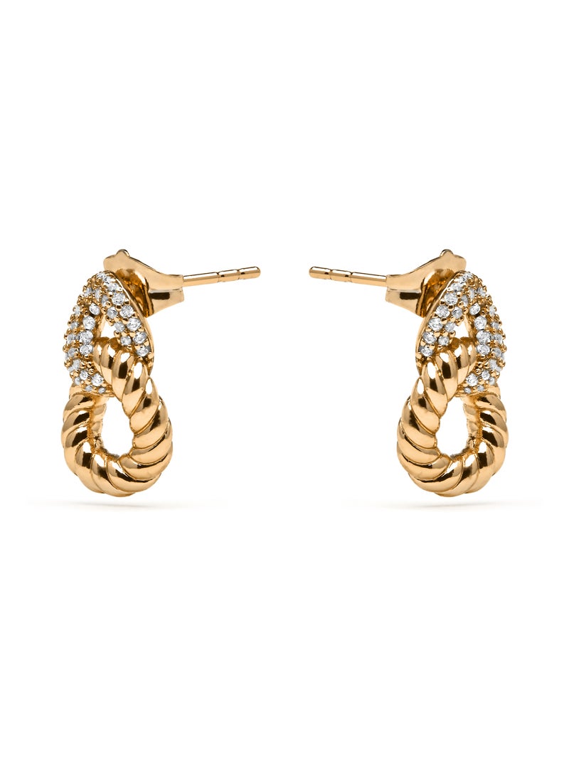Boucles d'oreilles Luxenter et plaqué or 18k et zircon brillant - Ramcall Blanc - Kiabi