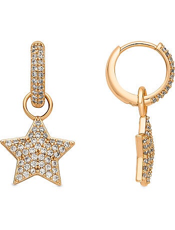 Boucles d'oreilles Luxenter et plaqué or 18k et zircon brillant - Sasti