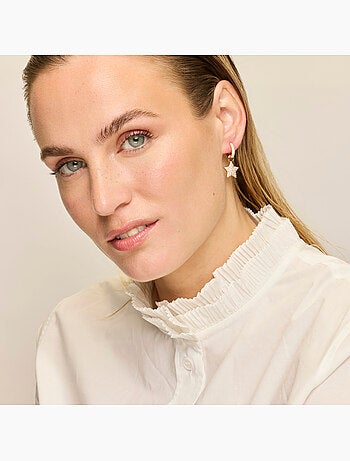 Boucles d'oreilles Luxenter et plaqué or 18k et zircon brillant - Sasti