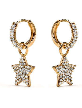 Boucles d'oreilles Luxenter et plaqué or 18k et zircon brillant - Sasti