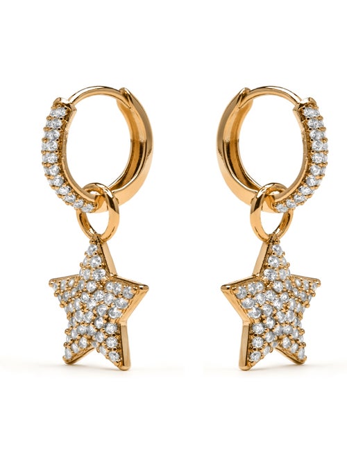 Boucles d'oreilles Luxenter et plaqué or 18k et zircon brillant - Sasti - Kiabi