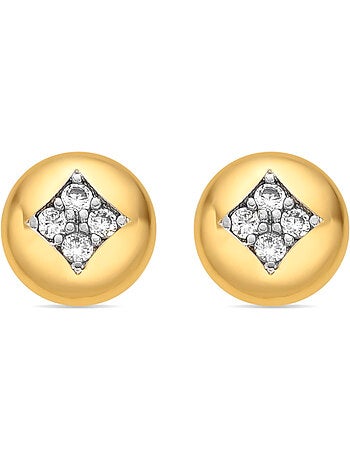 Boucles d'oreilles Luxenter et plaqué or 18k et zircon brillant - Tawil