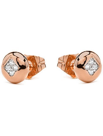 Boucles d'oreilles Luxenter et plaqué or 18k et zircon brillant - Tawil
