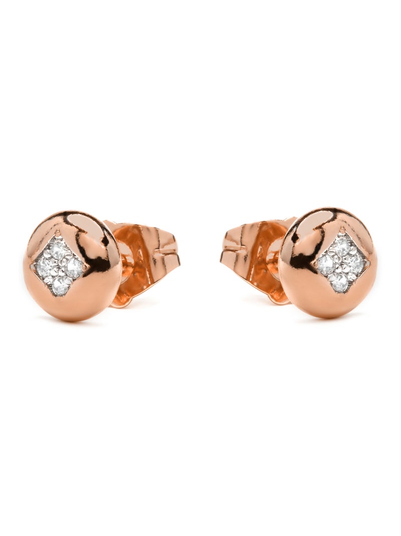 Boucles d'oreilles Luxenter et plaqué or 18k et zircon brillant - Tawil Blanc - Kiabi