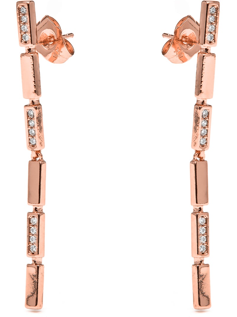 Boucles d'oreilles Luxenter et plaqué or 18k et zircon brillant - Viata Argent - Kiabi