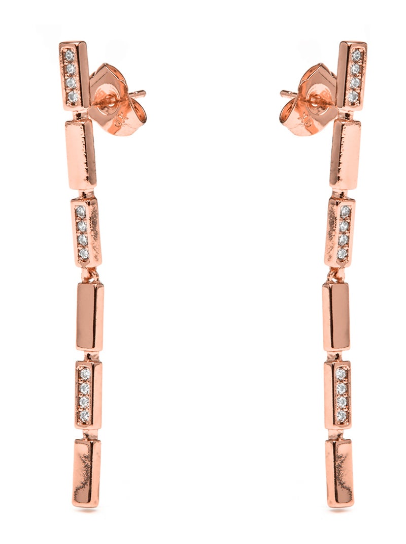 Boucles d'oreilles Luxenter et plaqué or 18k et zircon brillant - Viata Blanc - Kiabi