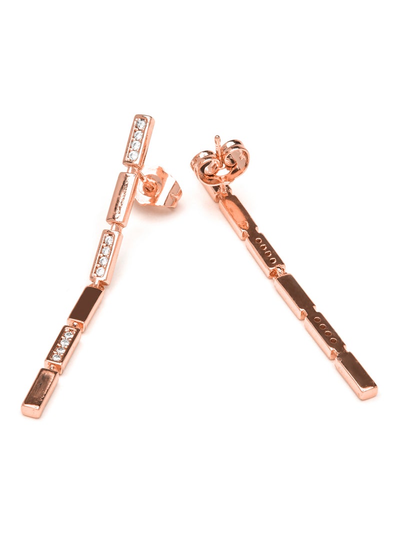 Boucles d'oreilles Luxenter et plaqué or 18k et zircon brillant - Viata Blanc - Kiabi