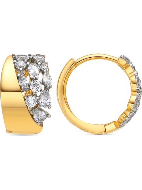 Boucles d'oreilles Luxenter et plaqué or 18k et zircon brillant - Yaoti - Kiabi