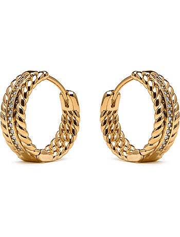 Boucles d'oreilles Luxenter et plaqué or 18k et zircon brillant - Yugge