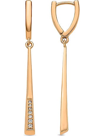 Boucles d'oreilles Luxenter et plaqué or 18k et zircon cubique brillant - Inneth