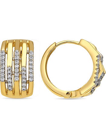 Boucles d'oreilles Luxenter et plaqué or 18k et zircons étincelants - Userax