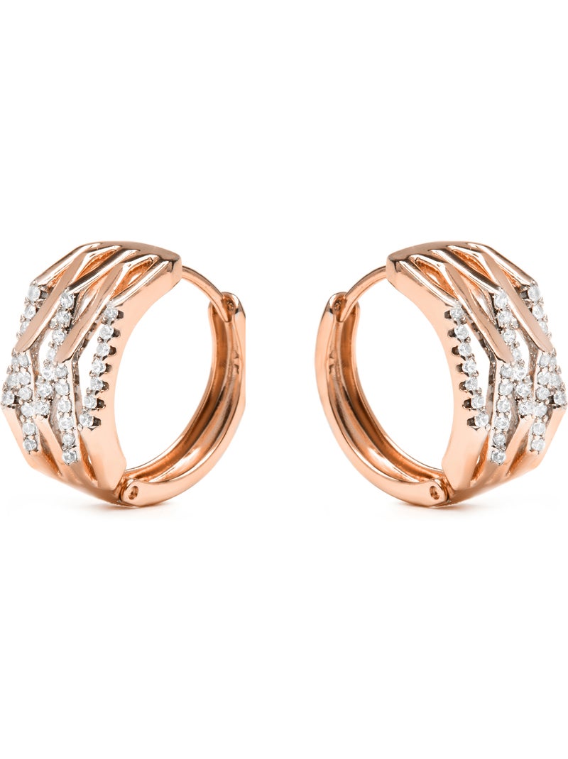 Boucles d'oreilles Luxenter et plaqué or 18k et zircons étincelants - Userax Argent - Kiabi