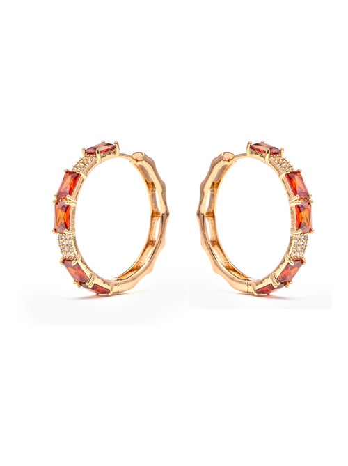 Boucles d'oreilles Luxenter et plaqué or 18k finition grenat zirconia - Ulfan - Kiabi Boucles d'oreilles Luxenter et plaqué or 18k finition grenat zirconia - Ulfan - Kiabi
