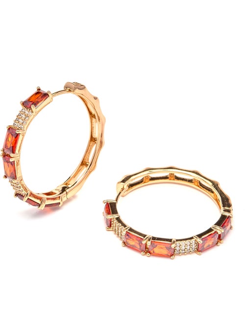 Boucles d'oreilles Luxenter et plaqué or 18k finition grenat zirconia - Ulfan - Kiabi Boucles d'oreilles Luxenter et plaqué or 18k finition grenat zirconia - Ulfan - Kiabi