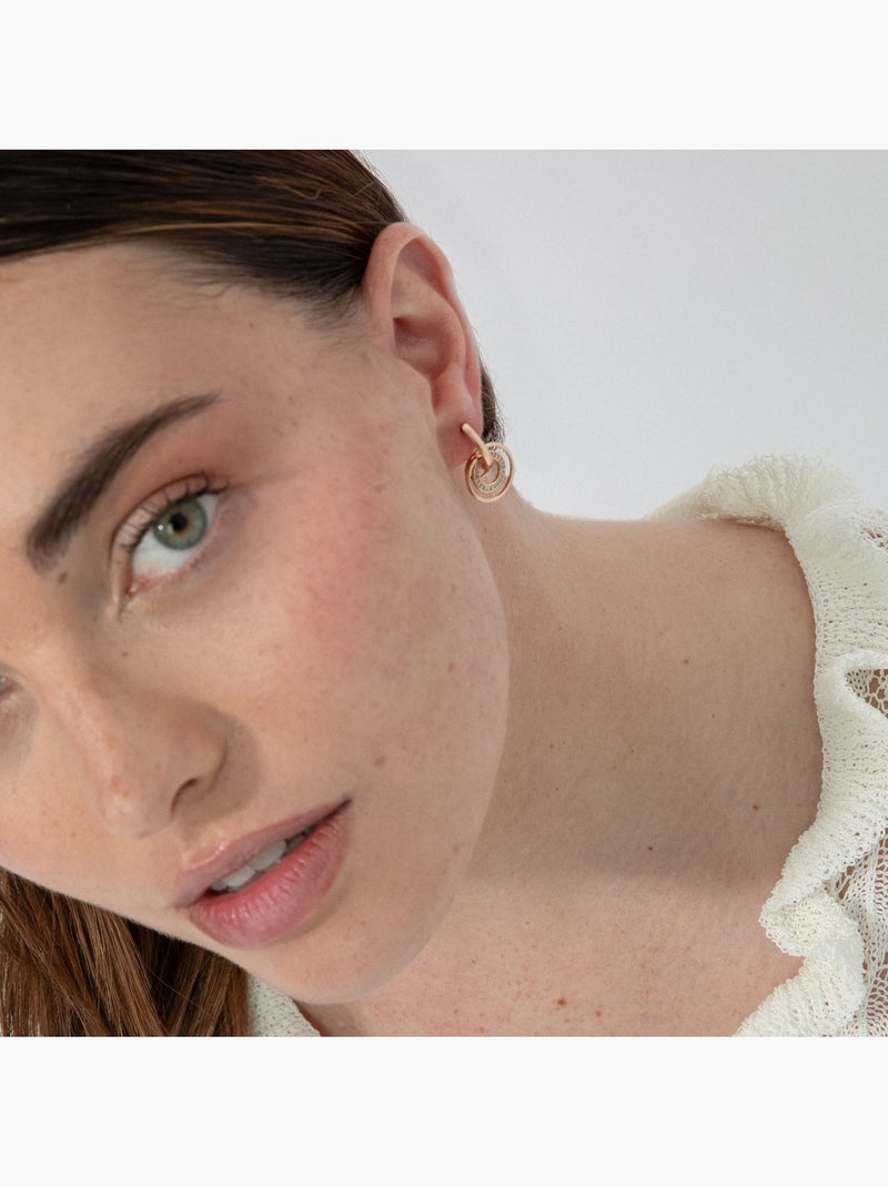 Boucles d'oreilles Luxenter et plaqué or 18k finition Zirconia - Zuryde Blanc - Kiabi
