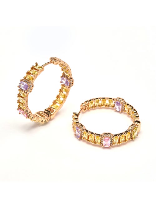 Boucles d'oreilles Luxenter et plaqué or 18k zirconia multicolore - Phisma - Kiabi Boucles d'oreilles Luxenter et plaqué or 18k zirconia multicolore - Phisma - Kiabi