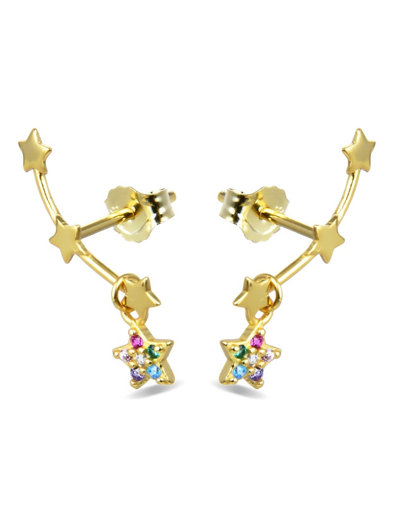 Boucles d'oreilles Luxenter ettar en argent 925 et zircon   avec finition plaquée or jaune 18k Multicolore - Kiabi