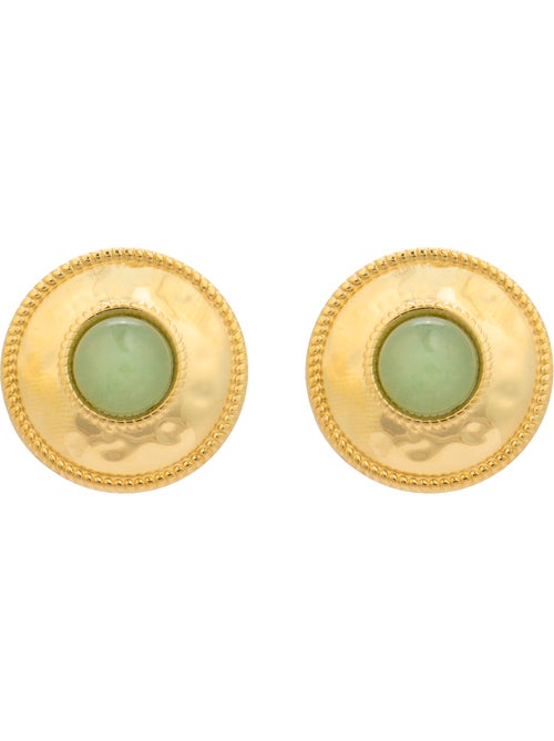 Boucles d'oreilles Luxenter finition or jaune 18k et turquoise - Tezo - Kiabi Boucles d'oreilles Luxenter finition or jaune 18k et turquoise - Tezo - Kiabi