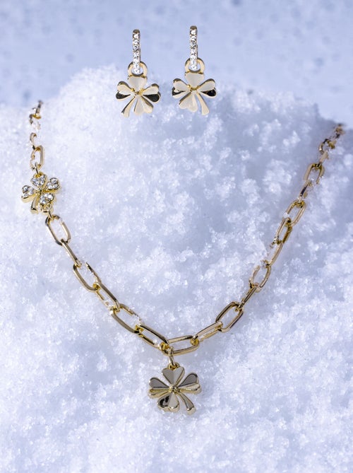 Boucles d'oreilles Luxenter Fleur finie en or - Kiabi