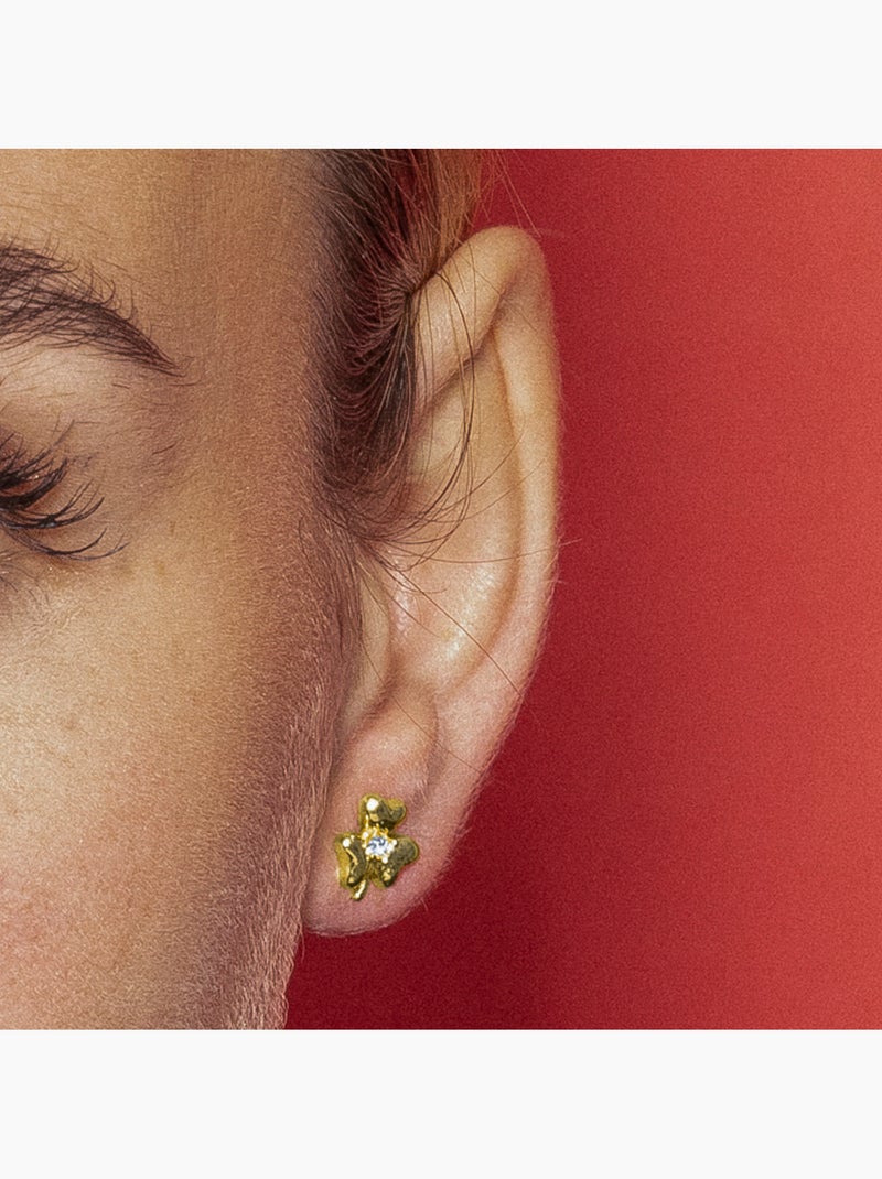 Boucles d'oreilles Luxenter Furne finition or 18k Blanc - Kiabi