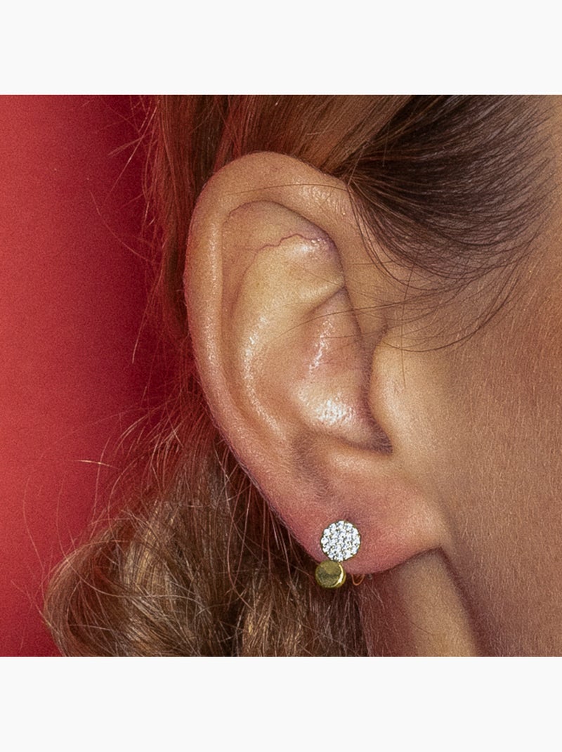 Boucles d'oreilles Luxenter Gudpe plaqué or 18 carats Blanc - Kiabi