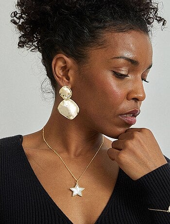 Boucles d'oreilles Luxenter Hamada finition or jaune 18 cts