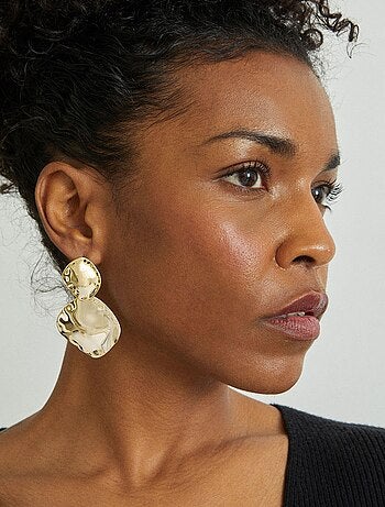 Boucles d'oreilles Luxenter Hamada finition or jaune 18 cts