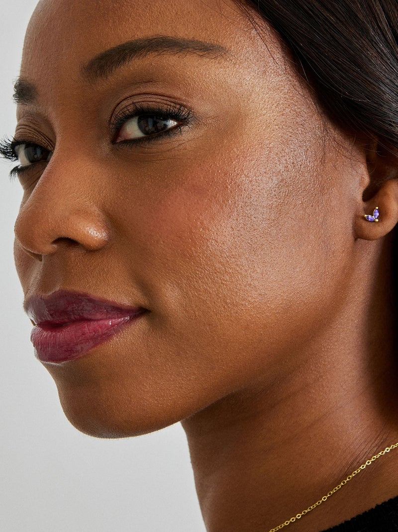 Boucles d'oreilles Luxenter Katba Zirconia Violet - Kiabi