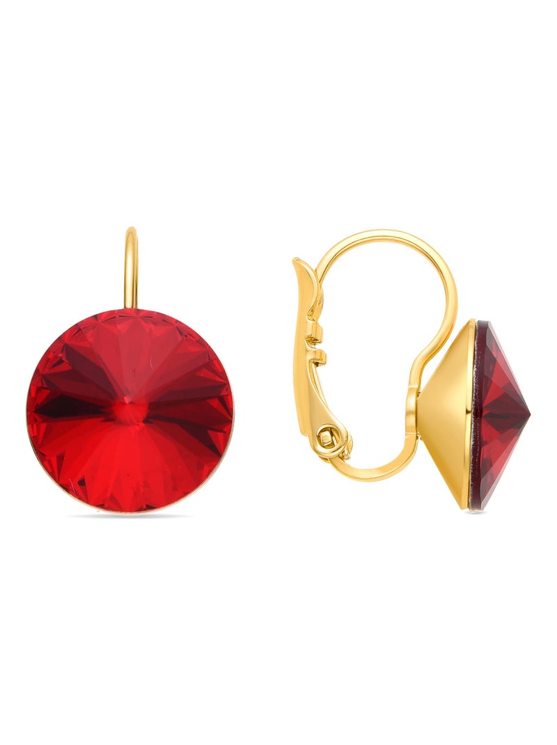 Boucles d'oreilles Luxenter Kimji en or jaune 18 carats Rouge - Kiabi