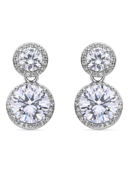 Boucles d'oreilles Luxenter Kium avec zircon cubique brillant plaqué rhodium - Kiabi