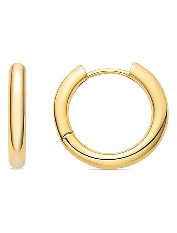 Boucles d'oreilles Luxenter Kuye avec zircon brillant en or jaune 18 carats