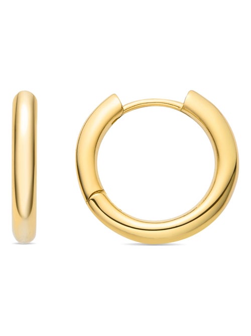 Boucles d'oreilles Luxenter Kuye avec zircon brillant en or jaune 18 carats - Kiabi